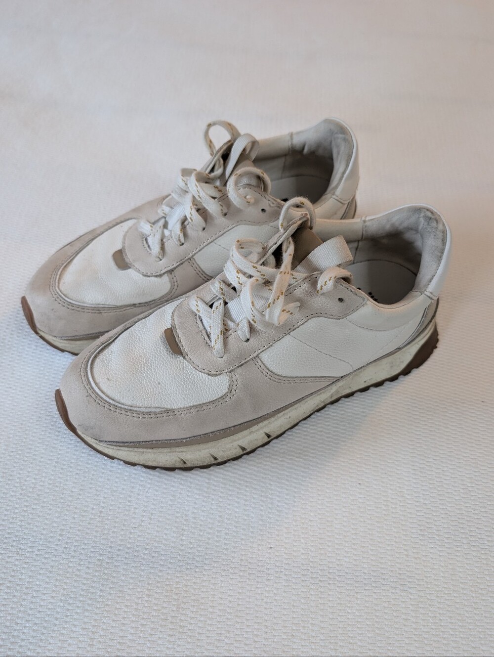 Madewell Kickoff Trainer Sneakers Antique Cream Multi Colorblock Leather 6.5